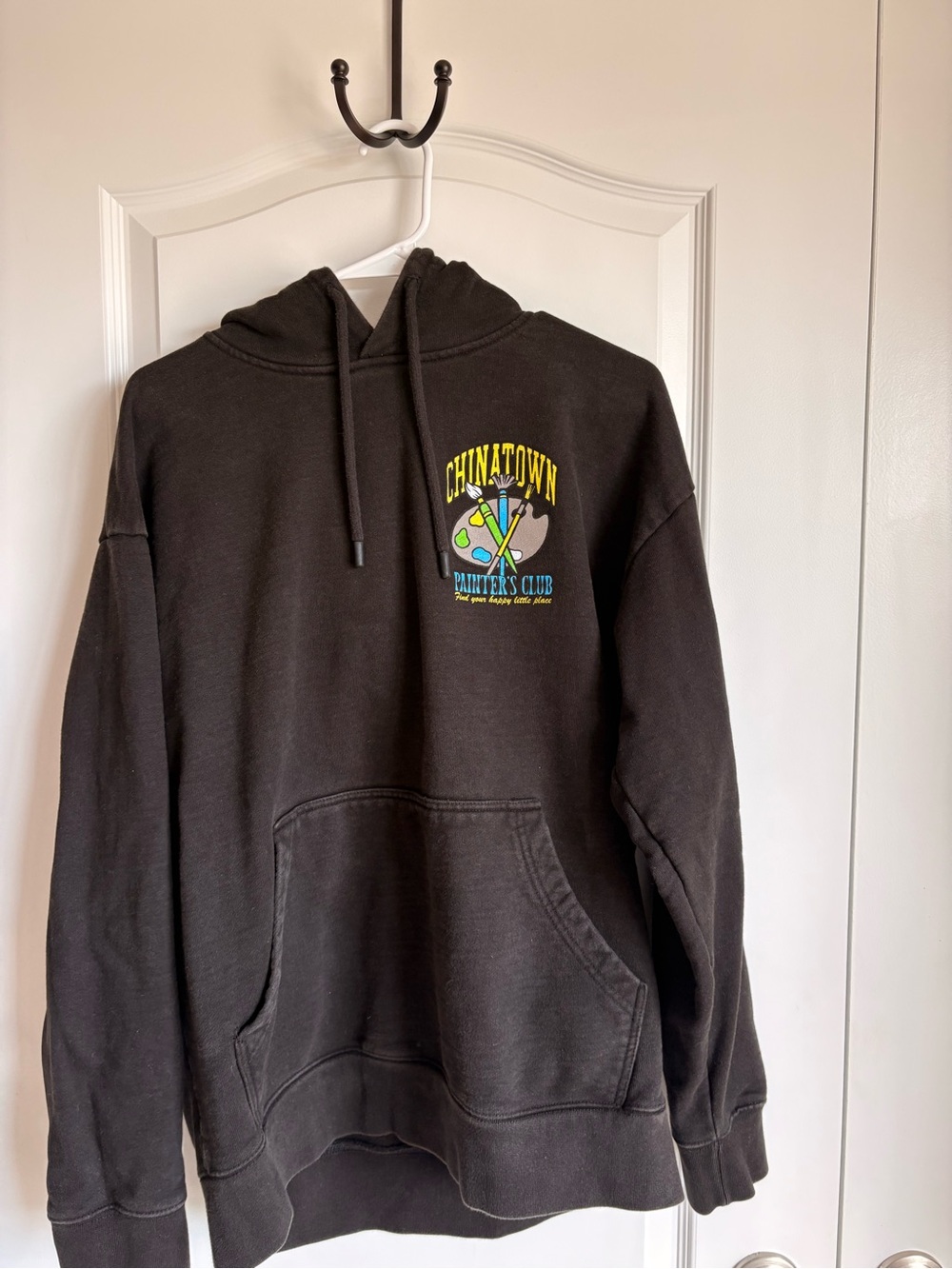 Chinatown Market Men's Black Crewneck Hoodie - Painter's Club Graphic